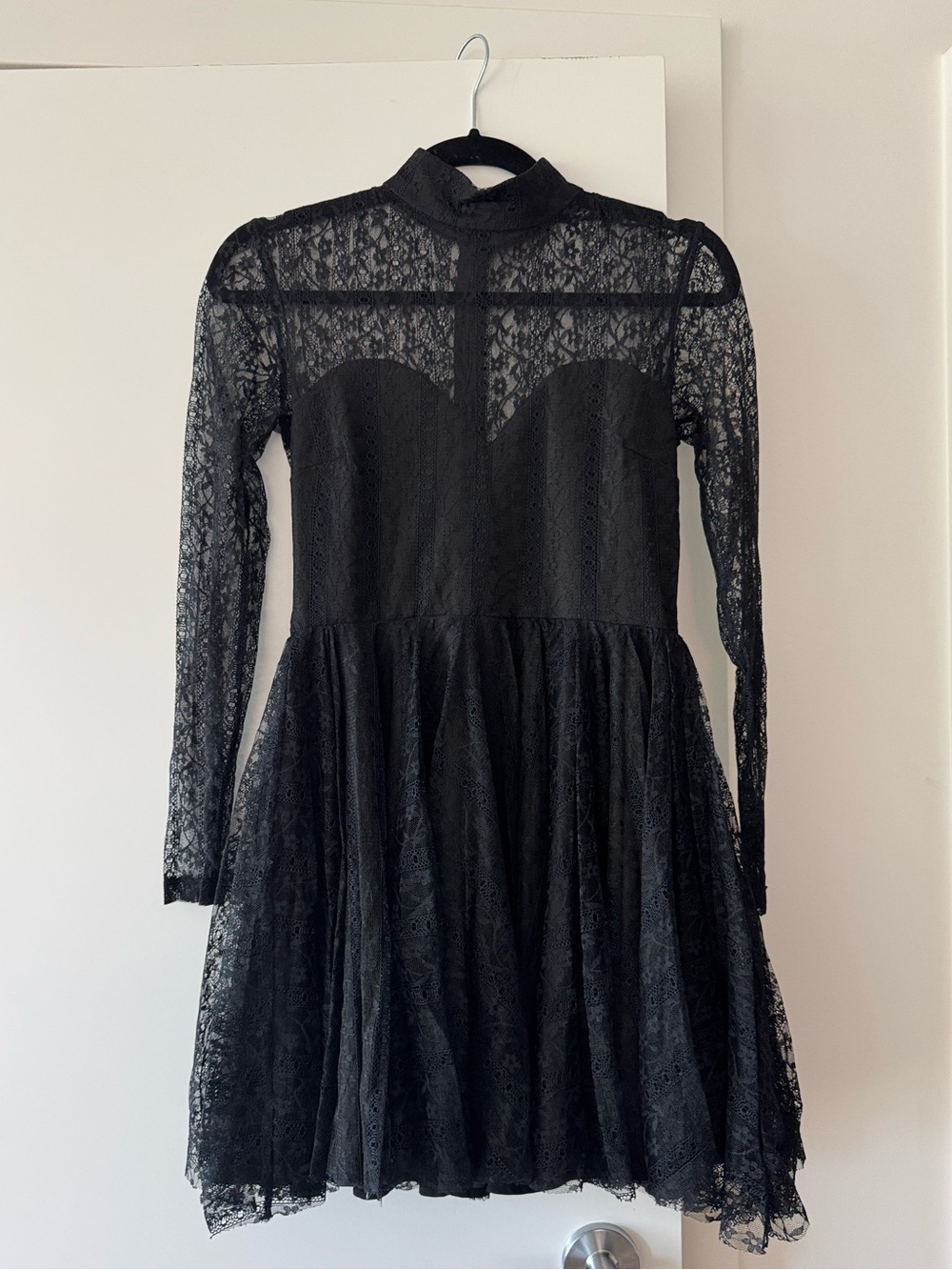 Bardot Black Lace Mini Dress